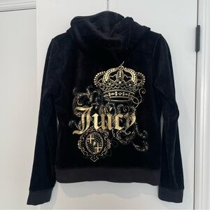 Juicy Couture Black and Gold Hoodie